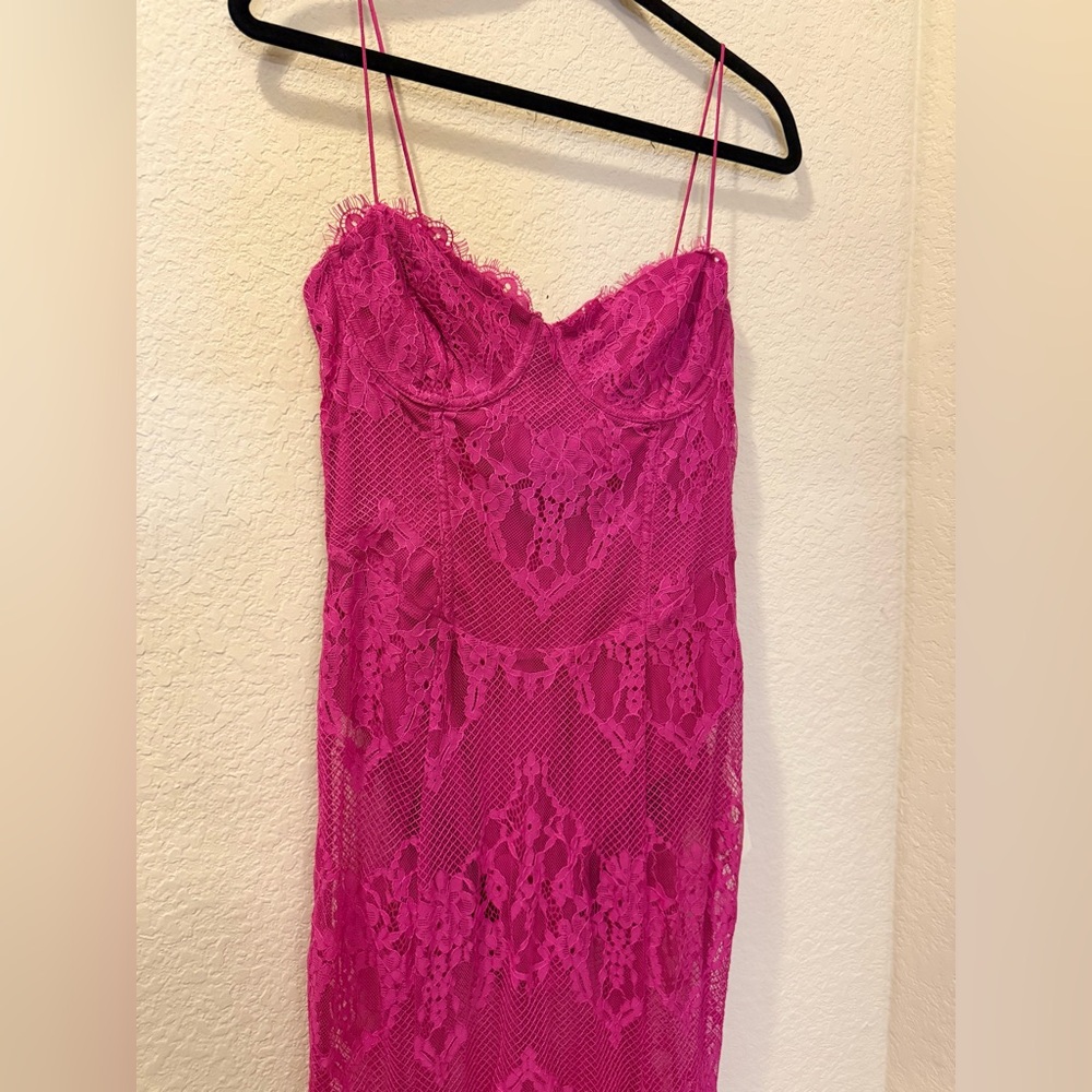For Love and Lemons Shirley Lace Maxi Dress Pink Free People - Picture 4 of 6